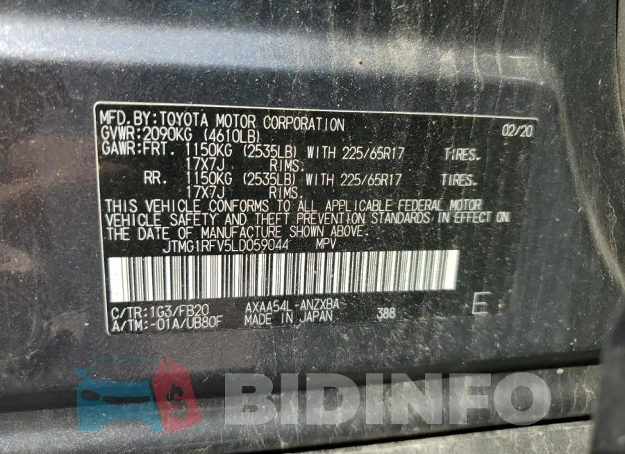 JTMG1RFV5LD059044 Photo# 13