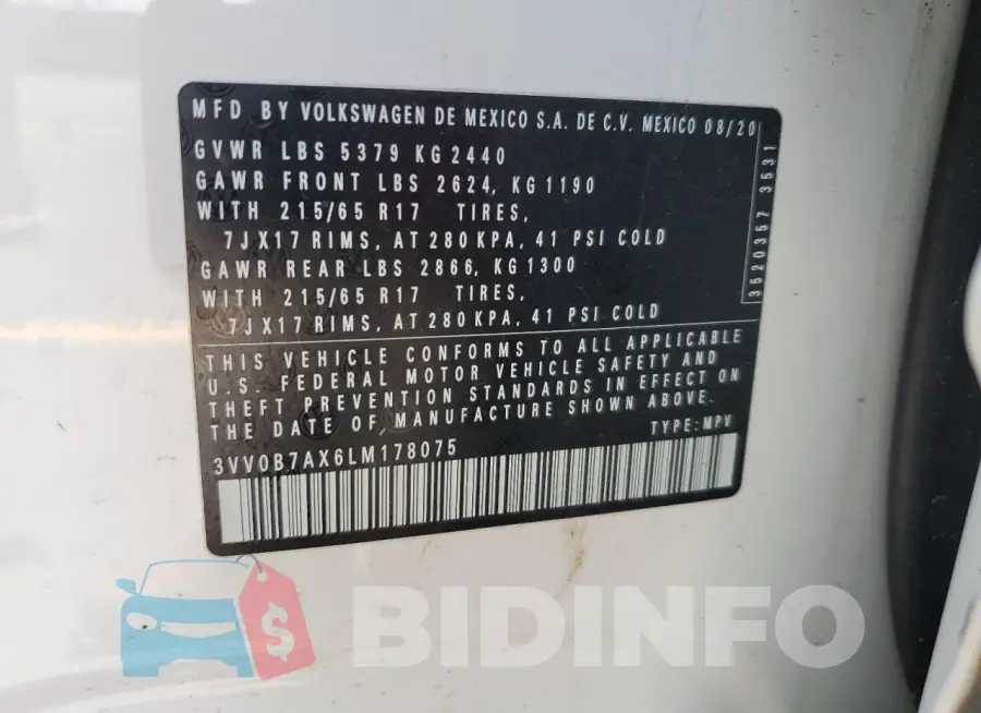 3VV0B7AX6LM178075 Photo# 14
