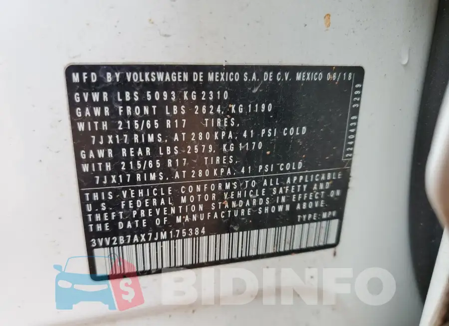 3VV2B7AX7JM175384 Photo# 13