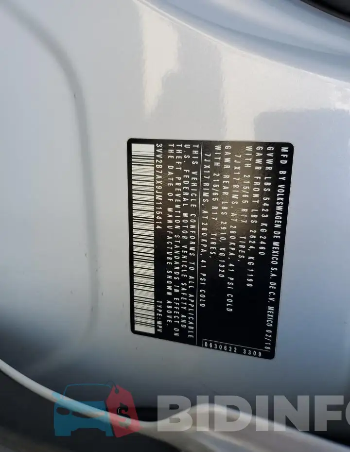 3VV2B7AX9JM115414 Photo# 13