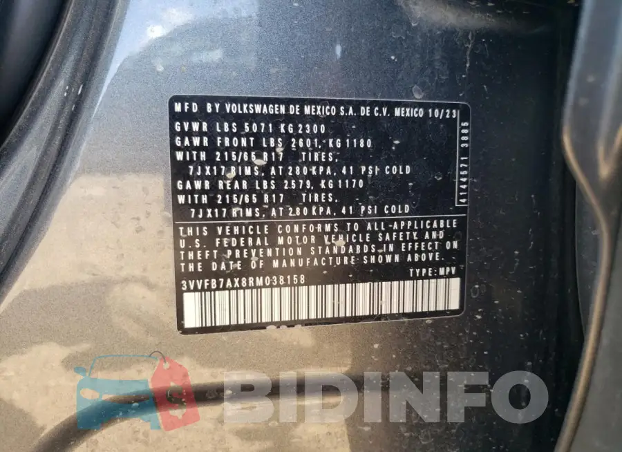 3VVFB7AX8RM038158 Photo# 13