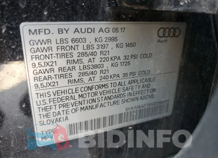 WA1VAAF75HD056995 Photo# 13