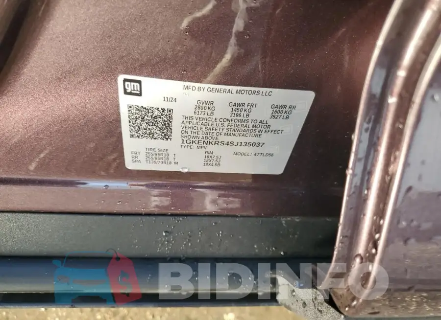 1GKENKRS4SJ135037 Photo# 14