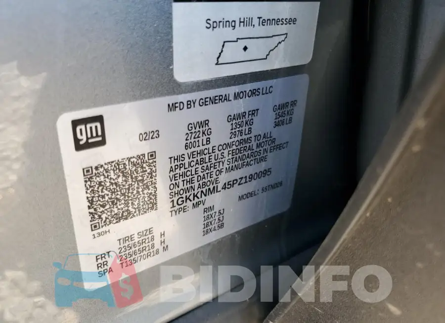 1GKKNML45PZ190095 Photo# 13