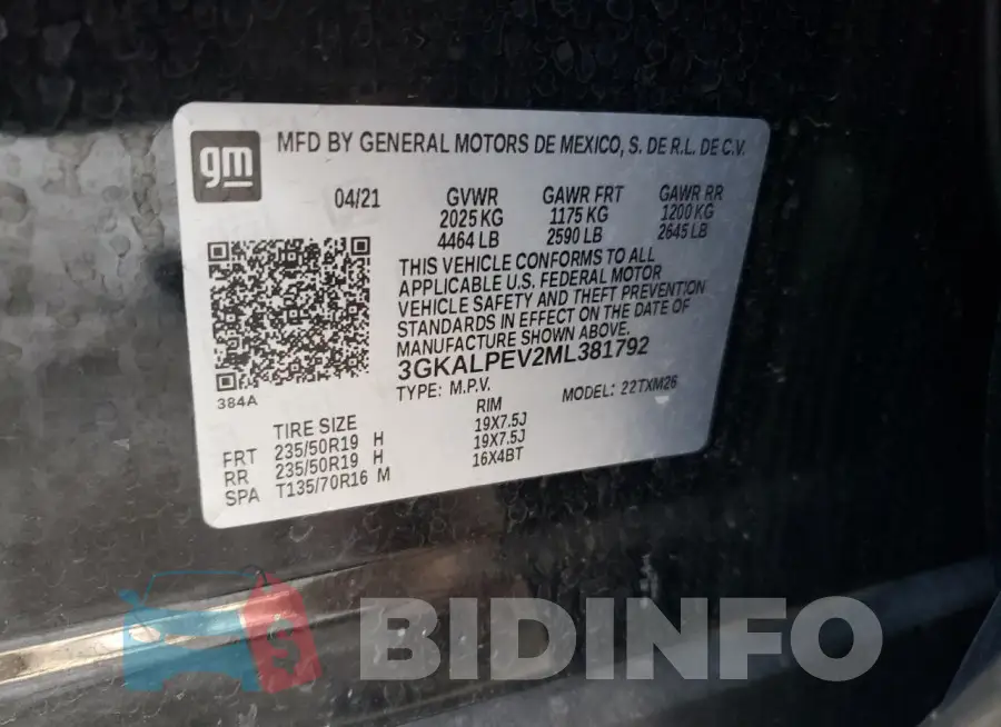 3GKALPEV2ML381792 Photo# 13