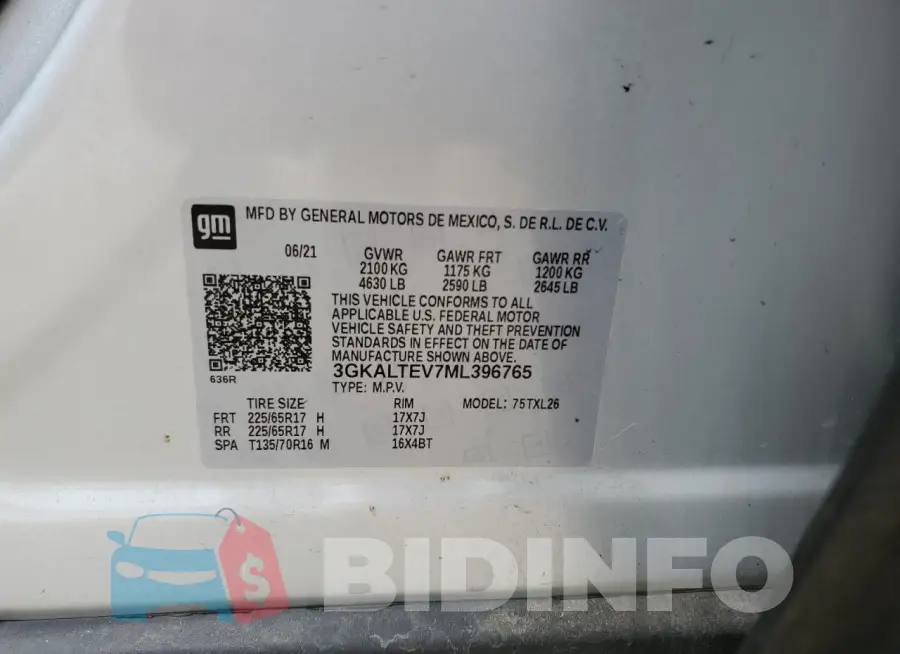 3GKALTEV7ML396765 Photo# 14