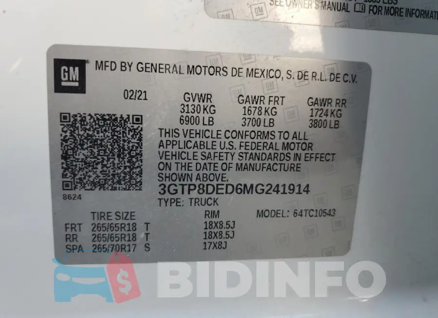 3GTP8DED6MG241914 Photo# 12