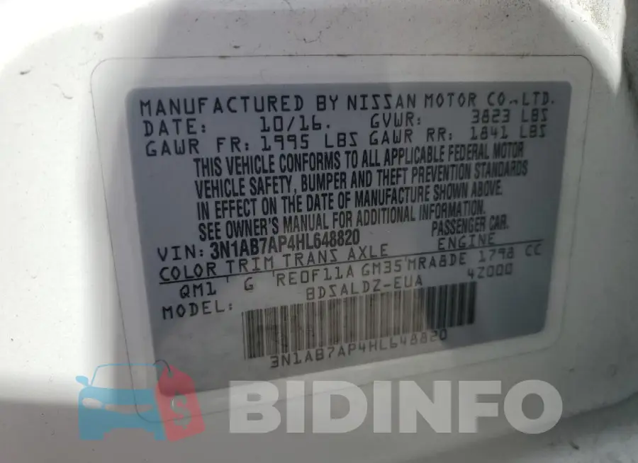 3N1AB7AP4HL648820 Photo# 13