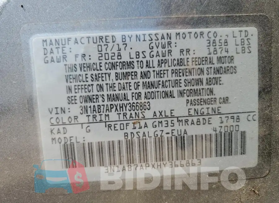 3N1AB7APXHY366863 Photo# 13