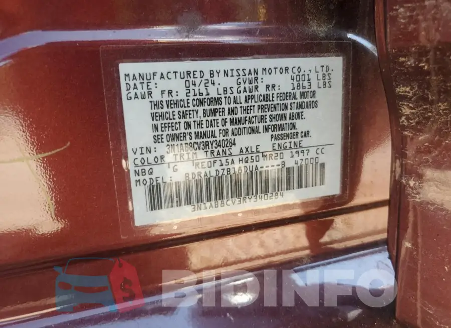 3N1AB8CV3RY340284 Photo# 12