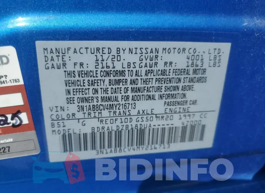 3N1AB8CV4MY216713 Photo# 12