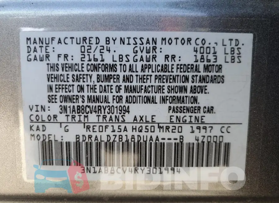 3N1AB8CV4RY301994 Photo# 12