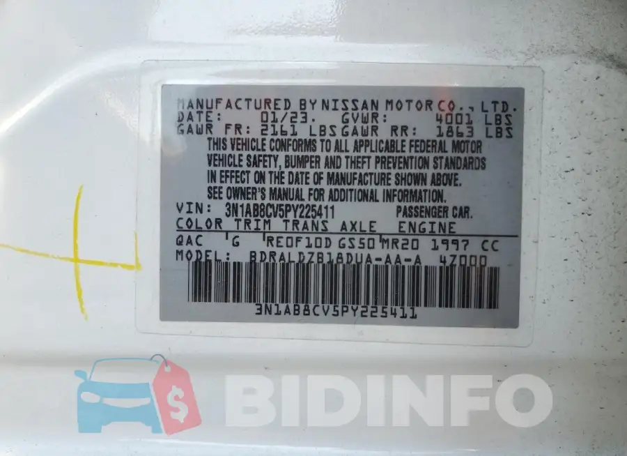 3N1AB8CV5PY225411 Photo# 13