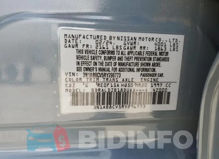 3N1AB8CV5RY296773 Photo# 12