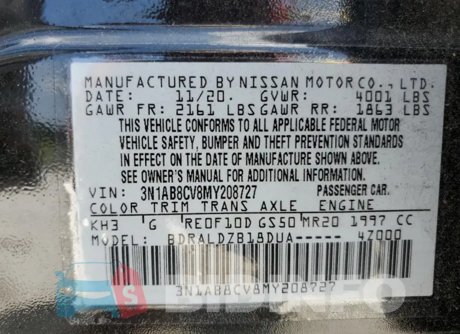 3N1AB8CV8MY208727 Photo# 12