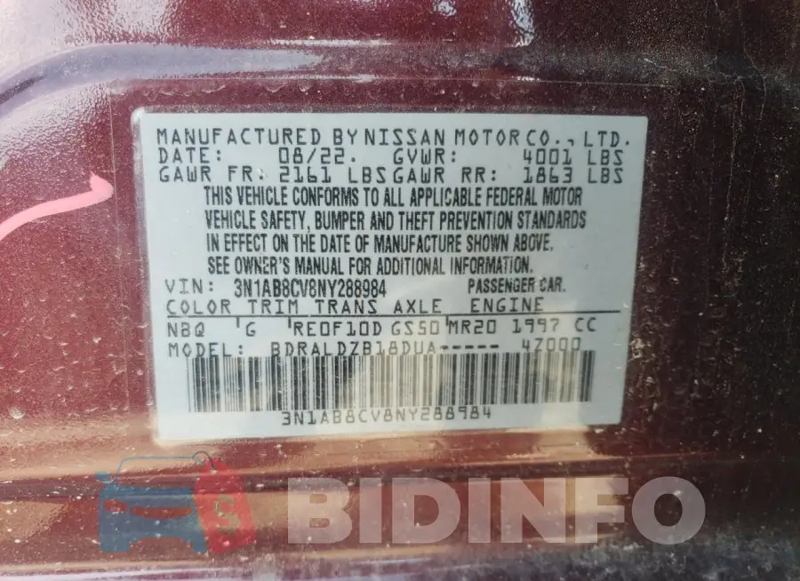3N1AB8CV8NY288984 Photo# 12