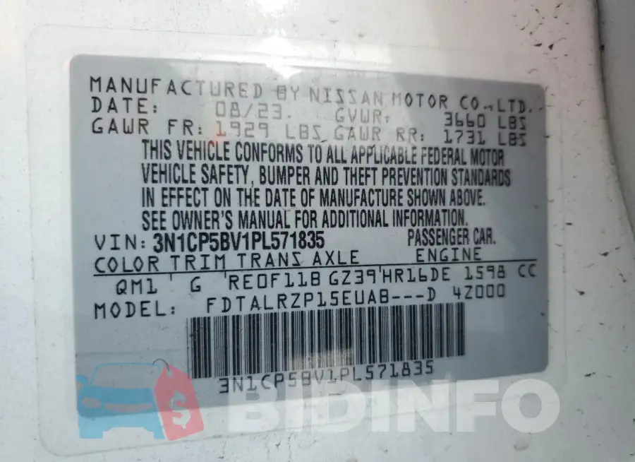 3N1CP5BV1PL571835 Photo# 13