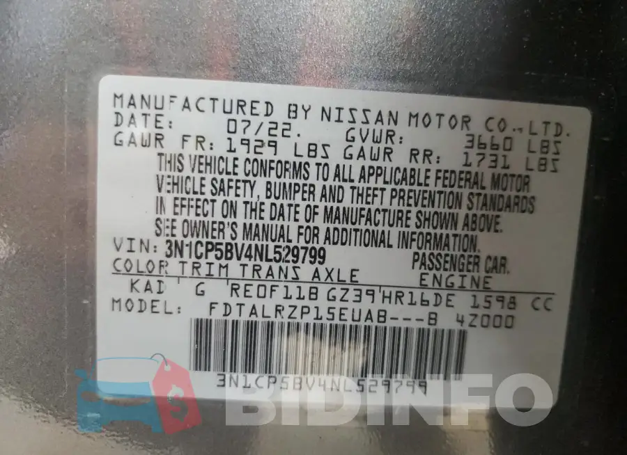 3N1CP5BV4NL529799 Photo# 13