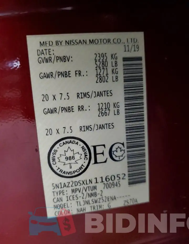 5N1AZ2DSXLN116052 Photo# 14