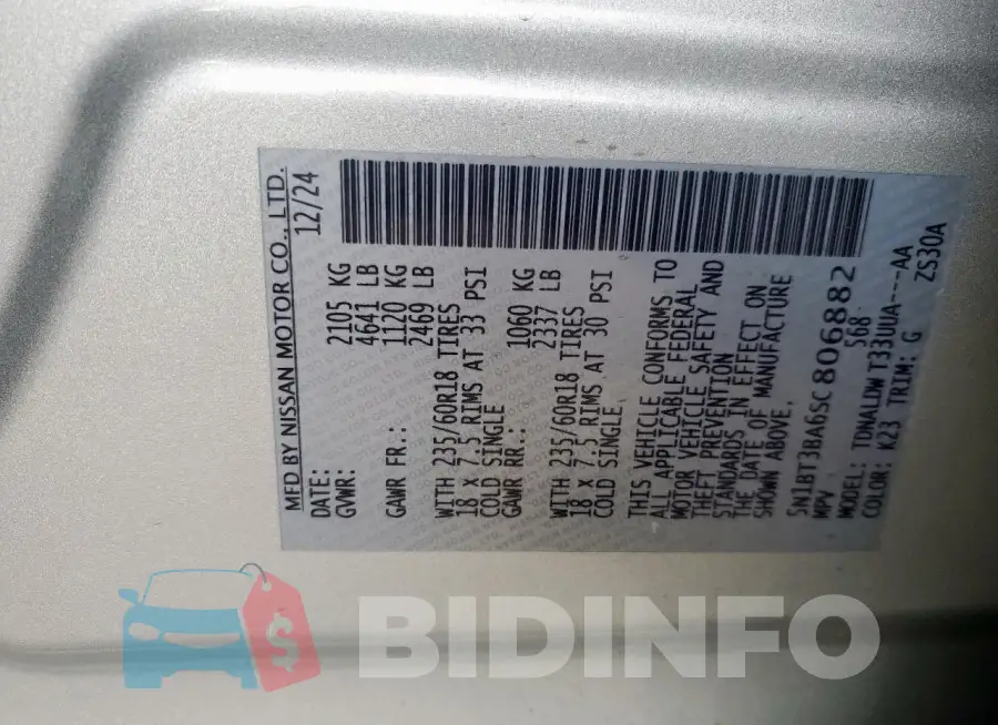 5N1BT3BA6SC806882 Photo# 14