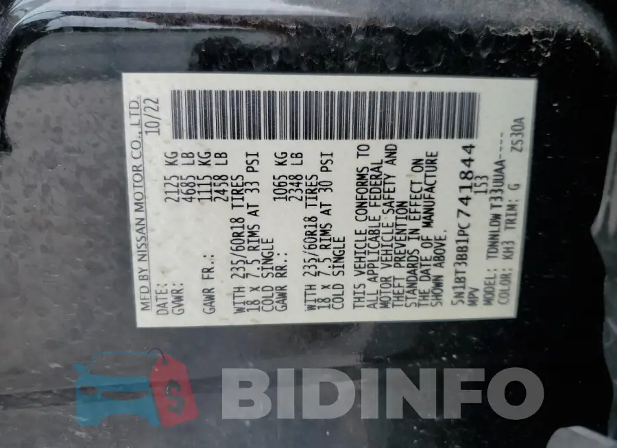 5N1BT3BB1PC741844 Photo# 13