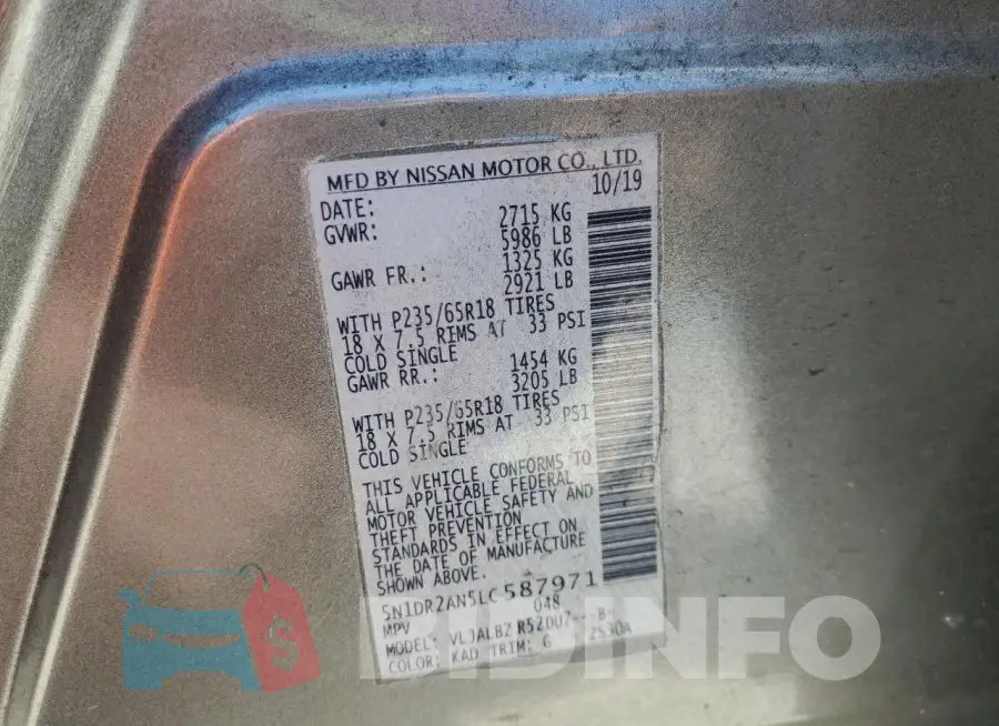 5N1DR2AN5LC587971 Photo# 13