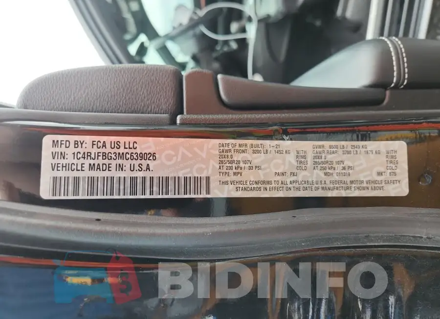 1C4RJFBG3MC639026 Photo# 14
