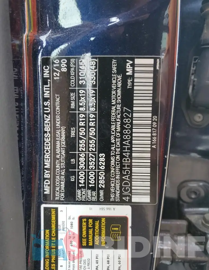 4JGDA5HB4HA886827 Photo# 13