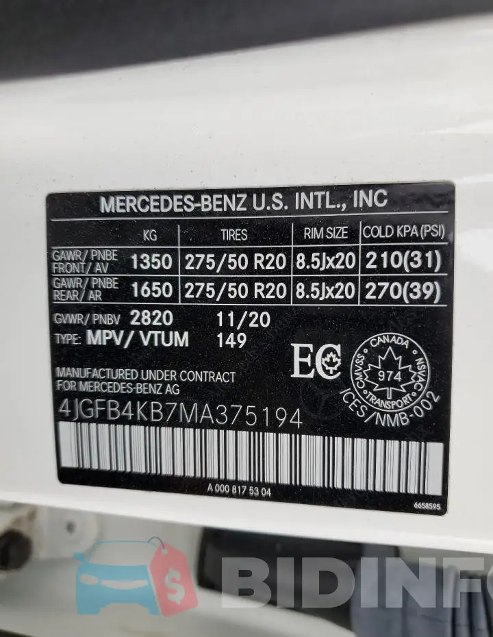 4JGFB4KB7MA375194 Photo# 14