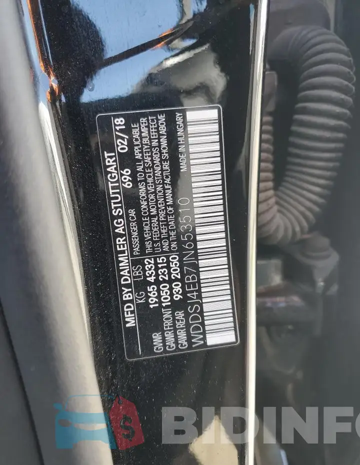 WDDSJ4EB7JN653510 Photo# 12