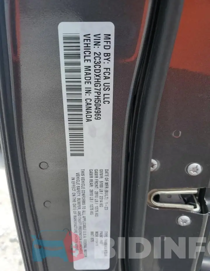 2C3CDXHG7PH504969 Photo# 12