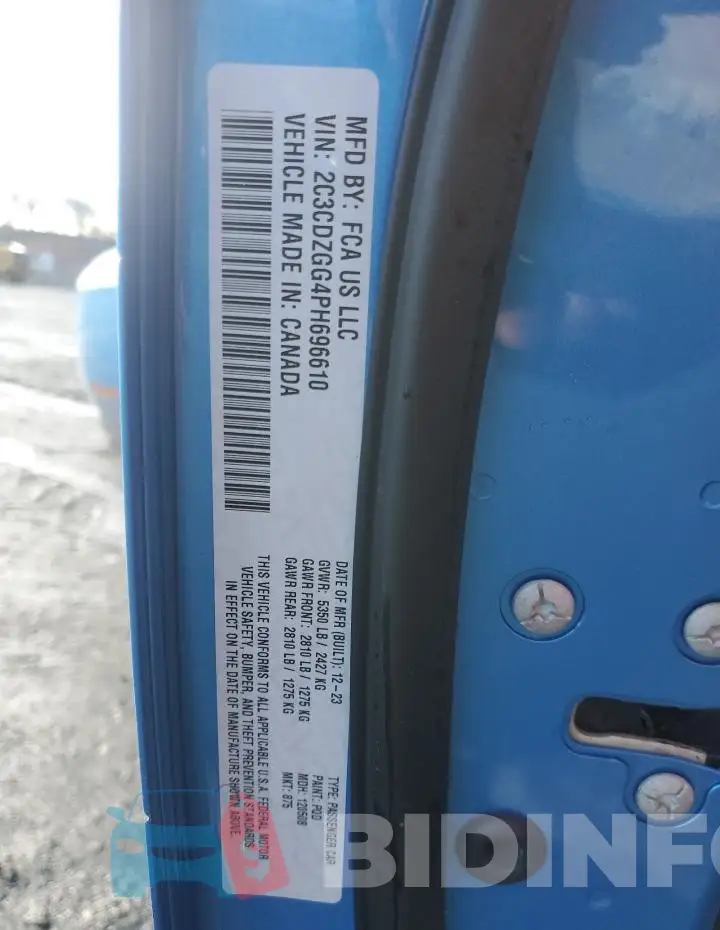 2C3CDZGG4PH696610 Photo# 12