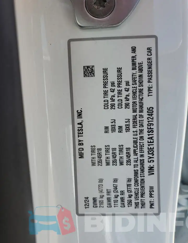 5YJ3E1EA1SF912405 Photo# 12