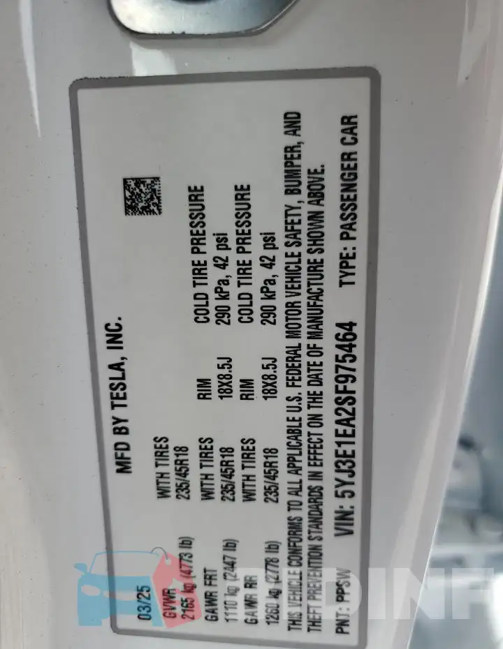 5YJ3E1EA2SF975464 Photo# 13