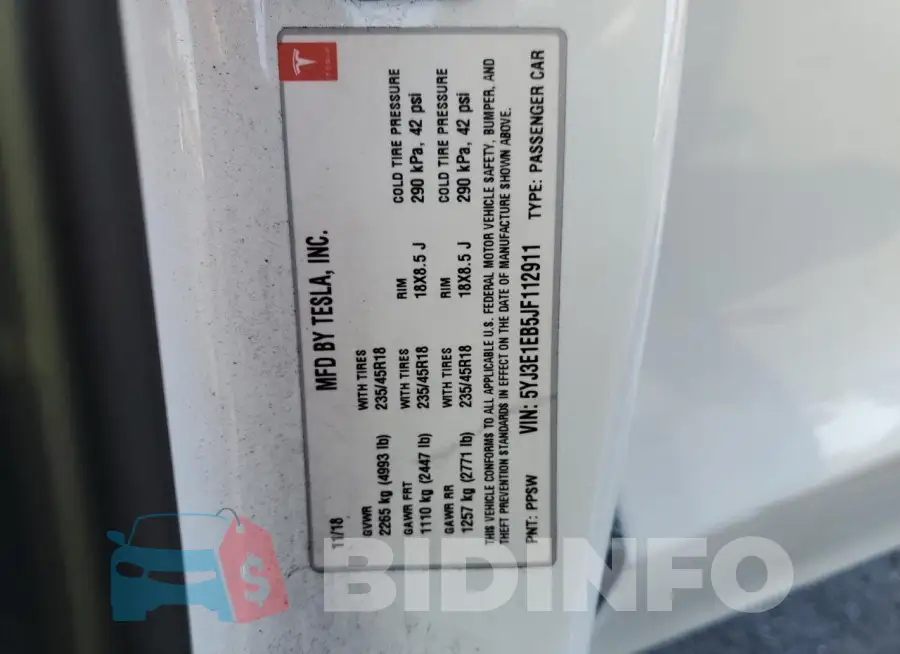 5YJ3E1EB5JF112911 Photo# 12
