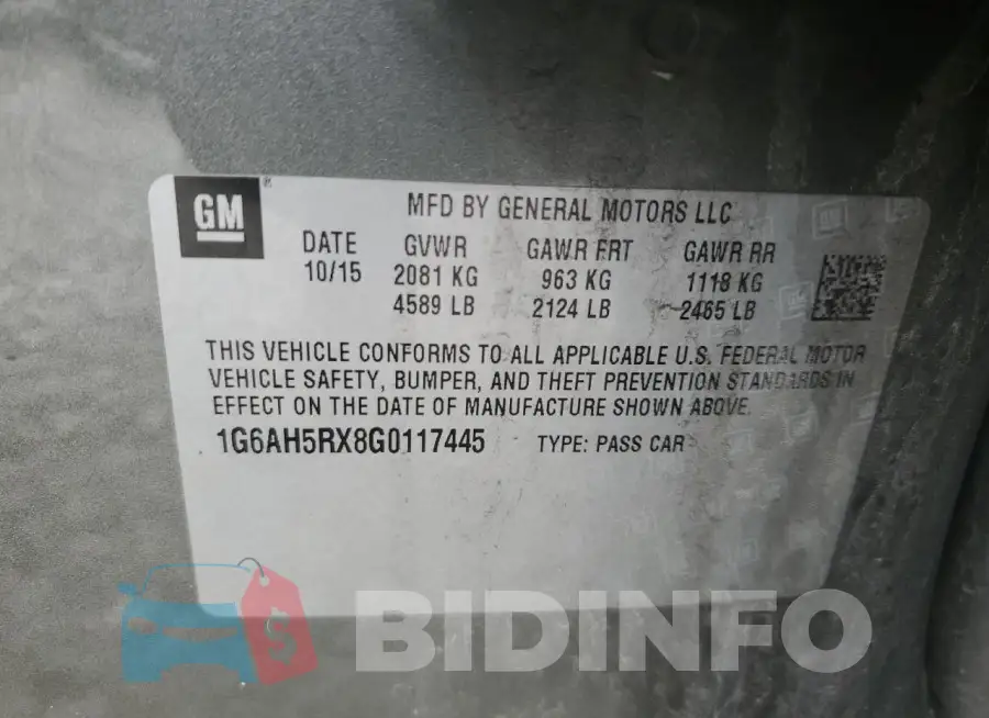 1G6AH5RX8G0117445 Photo# 12
