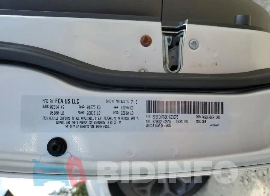 2C3CCAAG6KH693875 Photo# 12
