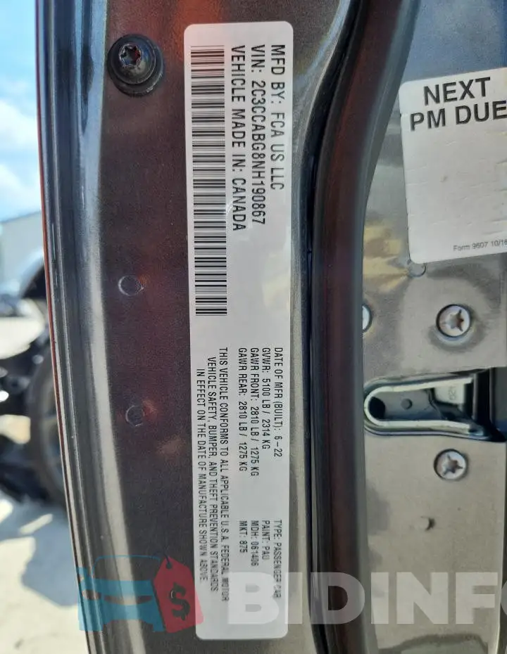 2C3CCABG8NH190867 Photo# 12