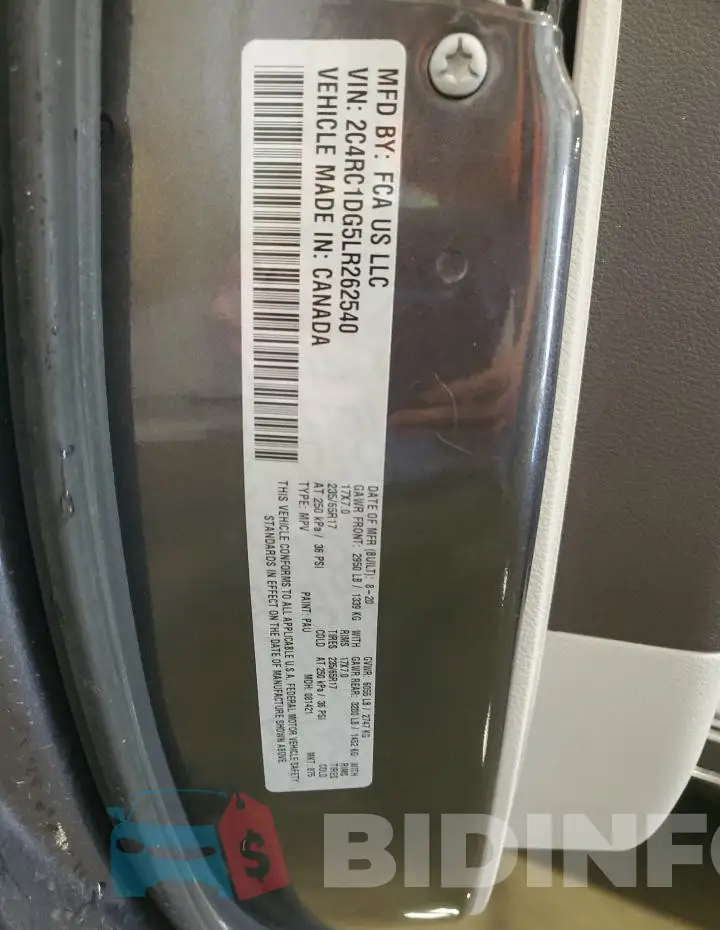 2C4RC1DG5LR262540 Photo# 13
