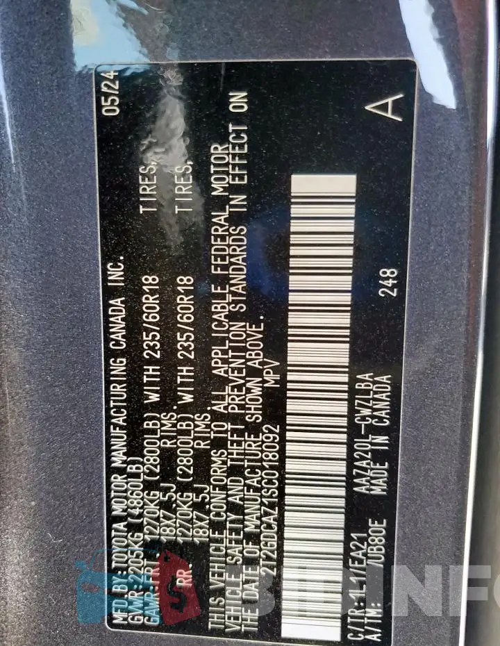 2T2GDCAZ1SC018092 Photo# 13