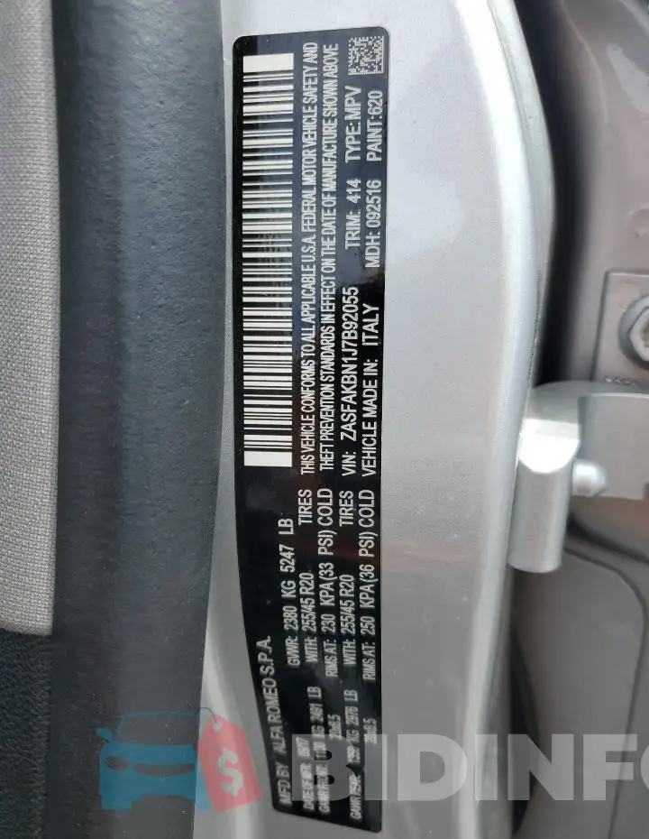 ZASFAKBN1J7B92055 Photo# 13