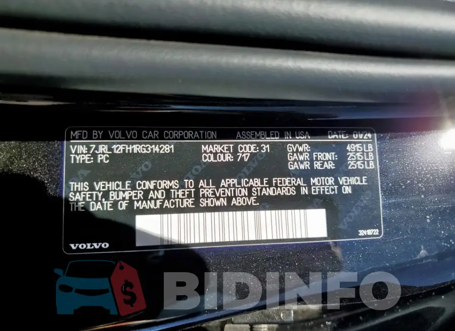 7JRL12FH1RG314281 Photo# 12