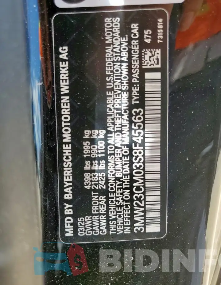 3MW23CM03S8F45563 Photo# 12