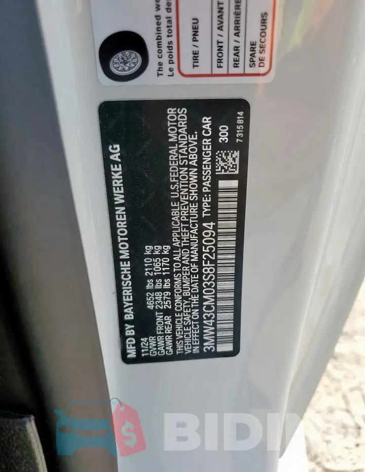 3MW43CM03S8F25094 Photo# 13