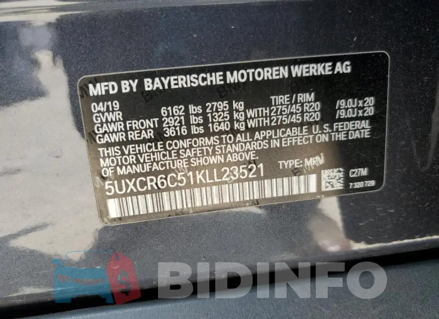 5UXCR6C51KLL23521 Photo# 14