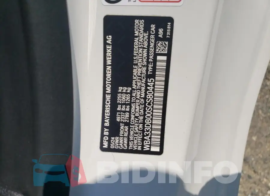 WBA33DB00SCS80445 Photo# 12