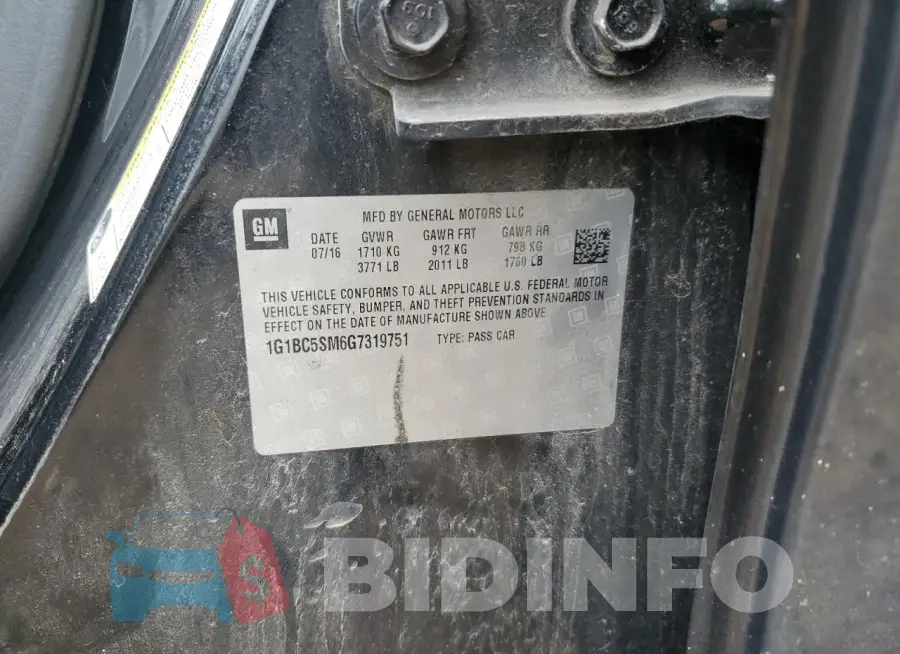 1G1BC5SM6G7319751 Photo# 13