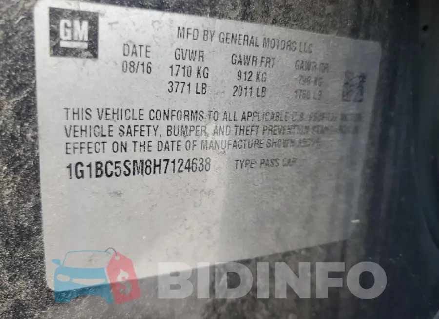1G1BC5SM8H7124638 Photo# 12