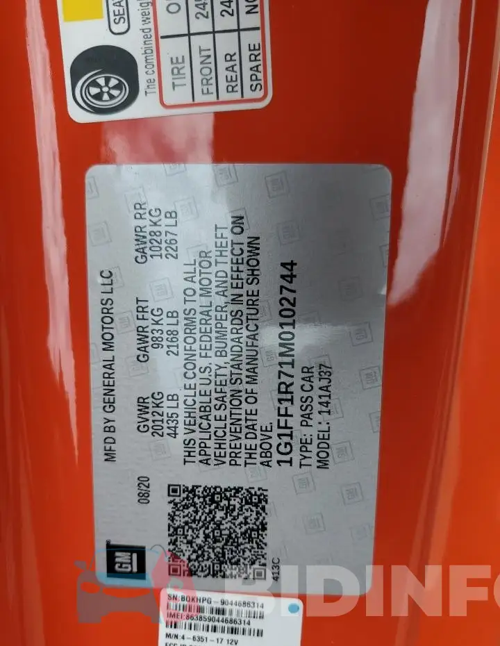 1G1FF1R71M0102744 Photo# 13