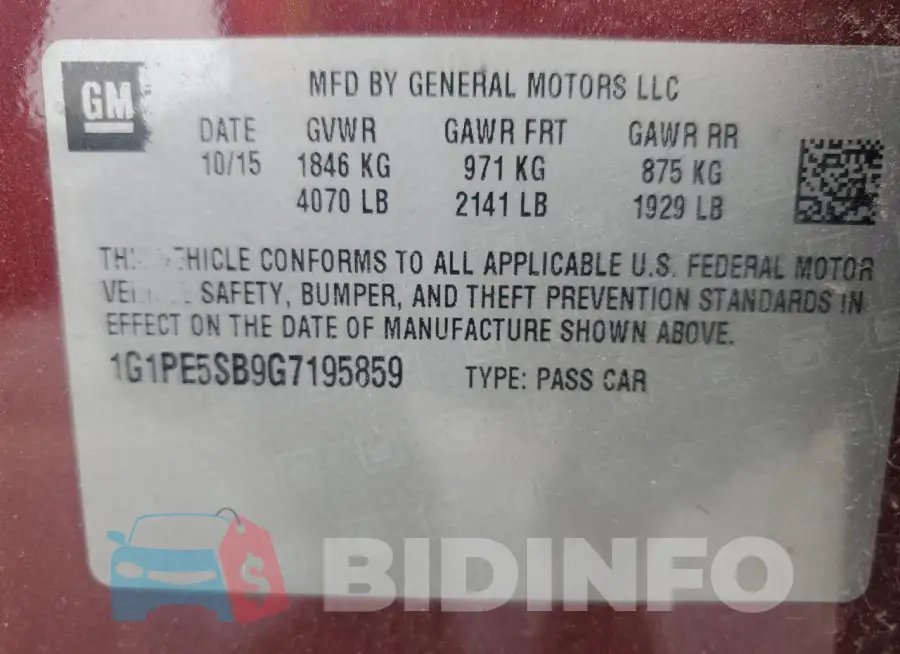 1G1PE5SB9G7195859 Photo# 12